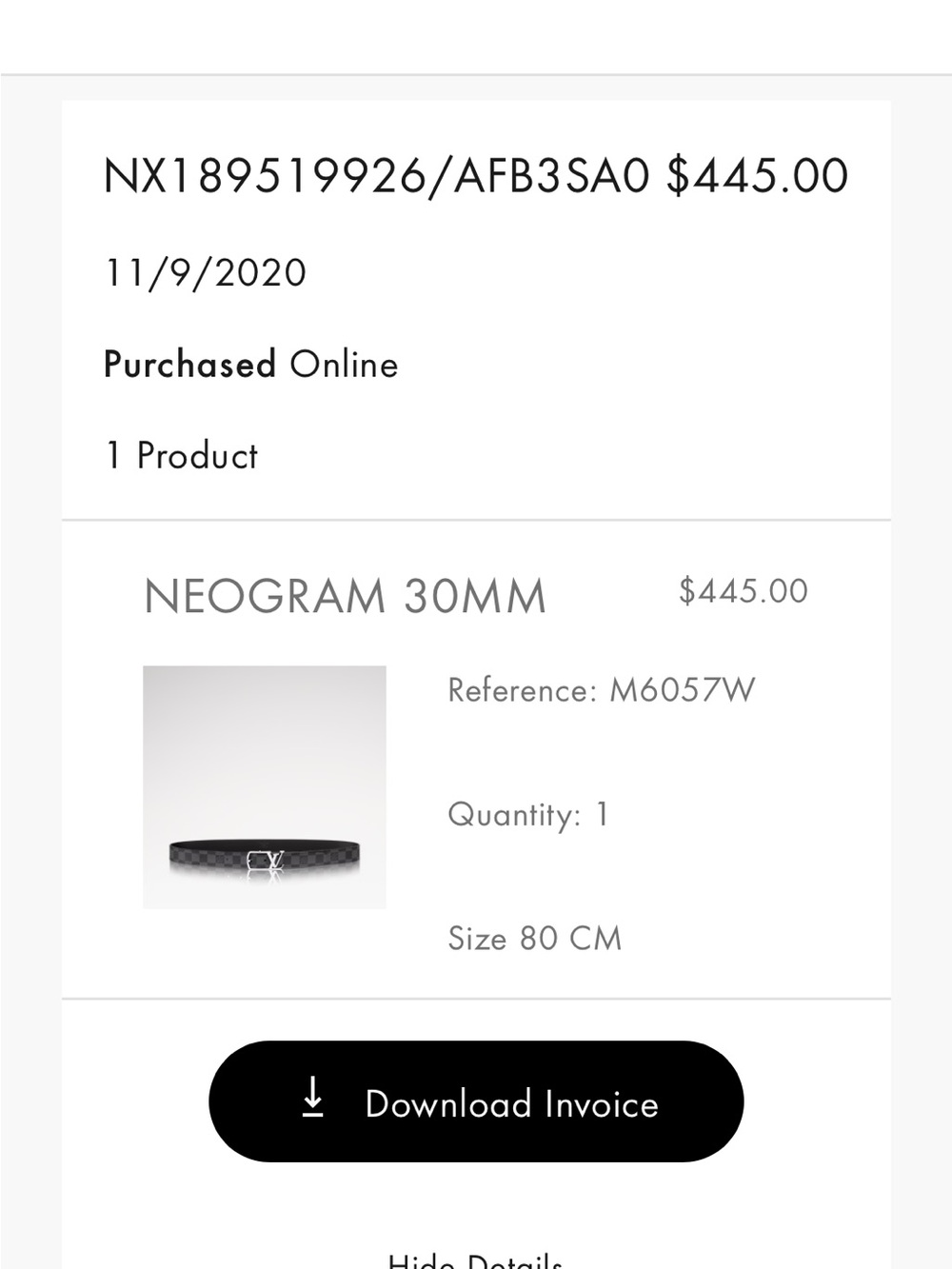 Louis Vuitton Black Damier LV Buckle Belt - Picture 6 of 6